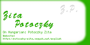 zita potoczky business card